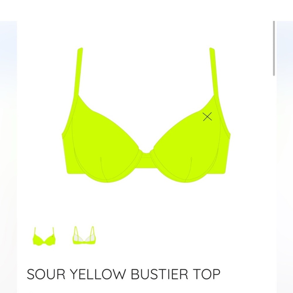 Sour yellow boutine La bustier Top Sz Small NWT